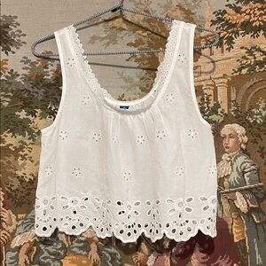 Old Navy White Eyelet Crop Top